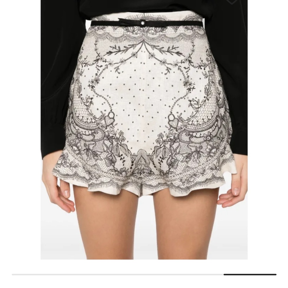 Zimmermann Elegant Monochrome High Waist Shorts